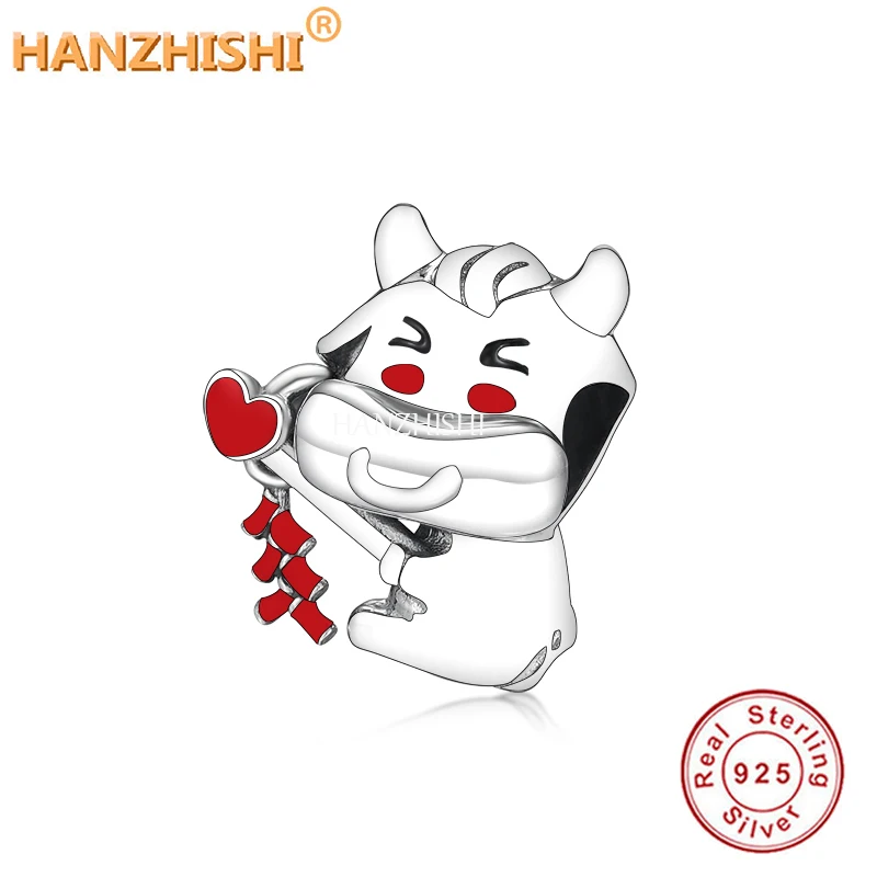 

Оптовая продажа цена подходят оригинальный браслет ювелирных изделий 925 стерлингового серебра имитация окраски коровы бусины в форме двой...