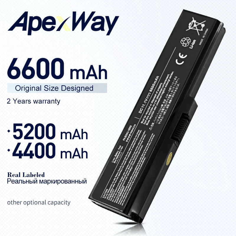 Bateria do Portátil para Toshiba Apexway Pa3634u1bas Pa3634u-1brs Pa3635u-1bam Pa3635u-1brm Pa3636u-1bal Pa3636u-1brl Pa3638u-1bap Baterias p/ laptop