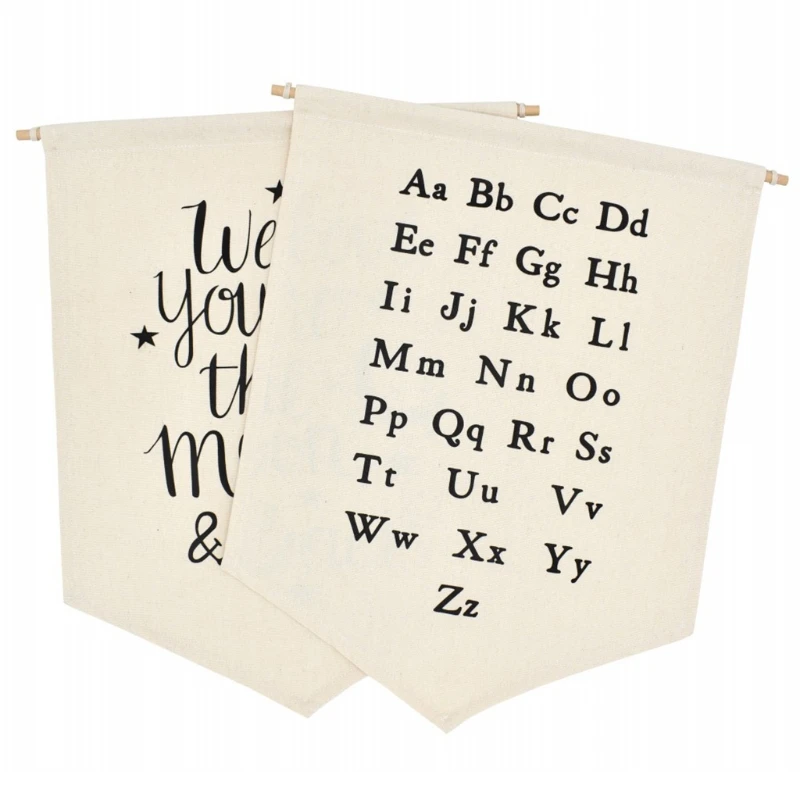 

Nordic Hanging Canvas Pennant Kids Room Wall Banner Home Decoration Ornaments J0PC