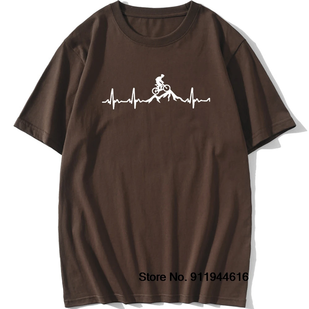 

Mountain Bike Heartbeat T-Shirt Funny Printed Animal Birds Letters T Shirts Men Short Sleeve Cotton Male Tops Tshirt