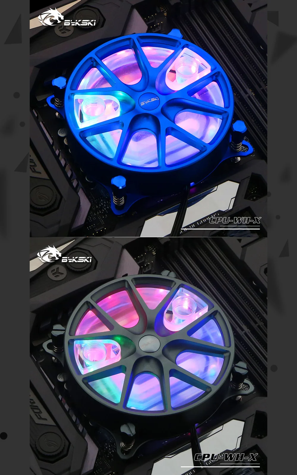 Bykski cpu-WH-X, колеса Ступицы cpu водоблок, для Inter Lga115X/2011, система освещения RBW