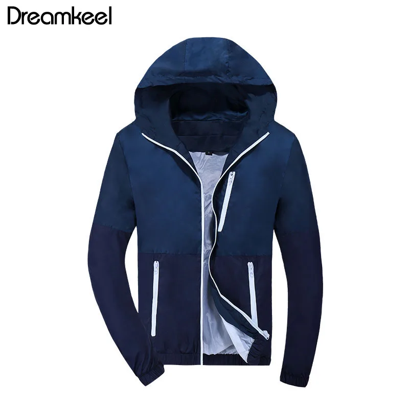 Новая мужская куртка ветровка 2018 весна осень модная с капюшоном повседневные