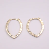 new solid pure 18k yellow gold earrings women water drop hoop earrings 2 2 3g 191 5mm