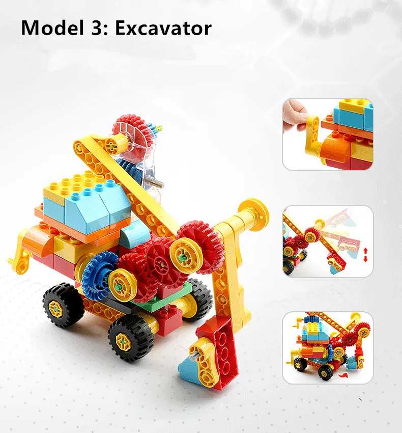Turbina de engranaje de ingenier&iacute;a de alta tecnolog&iacute;a, piezas de bloques de construcci&oacute;n, juguetes compatibles con STEM para ni&ntilde;os-5