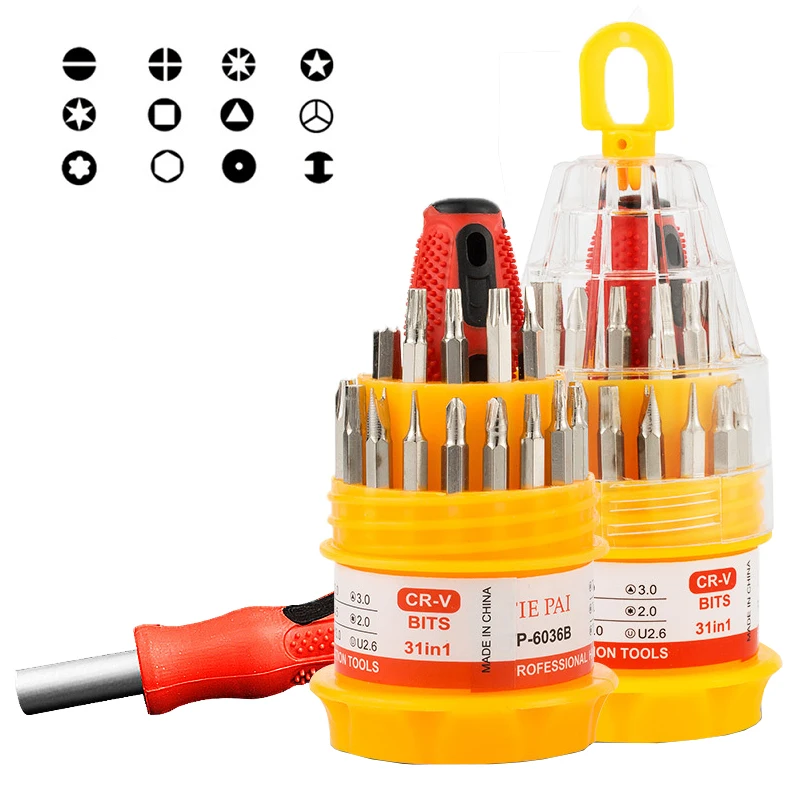 Мульти Функция Набор отверток 31 в 1 Прецизионная отвертка бит комплект Магнитная