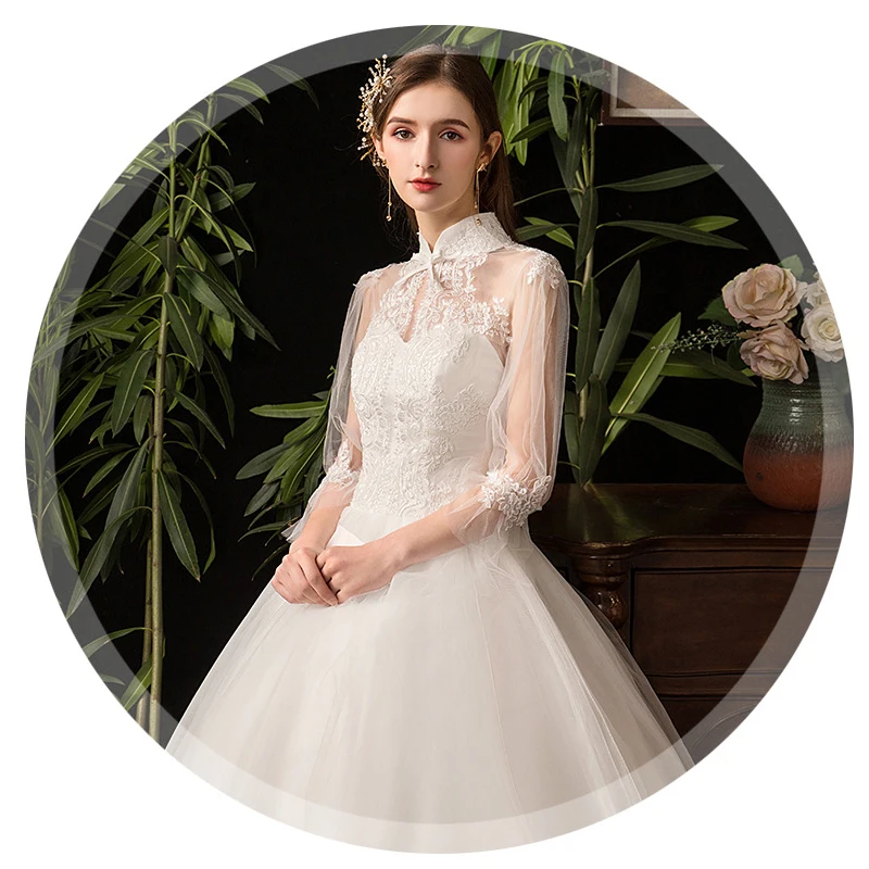 Свадебные платья Новинка 2019 г. Mrs Win роскошное кружевное вышитая бальное платье на