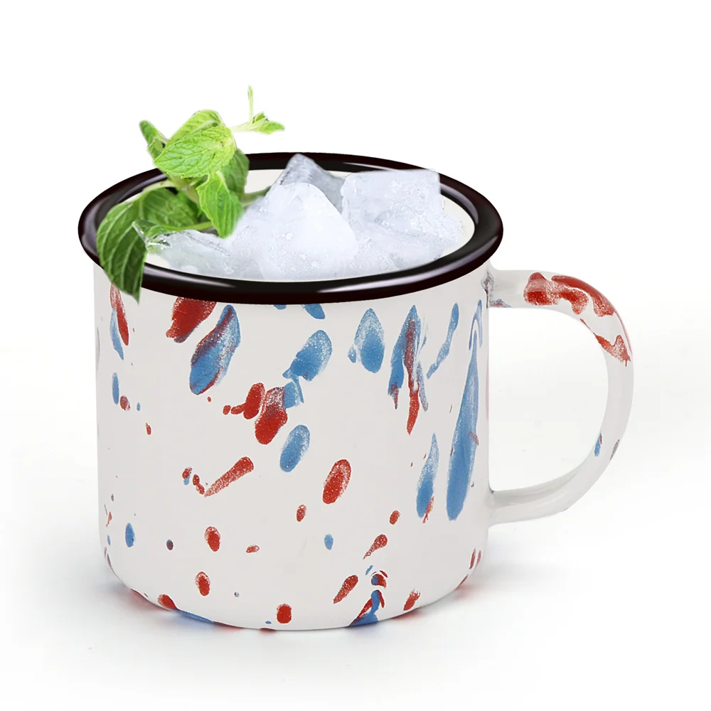 370 мл Классическая Ретро кружка из толстой нержавеющей стали с цветным покрытием