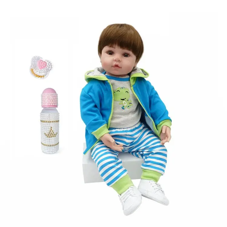 

Toy Full body silicone water proof bath toy popular reborn toddler baby dolls bebe doll reborn lifelike gift with pearl bottle