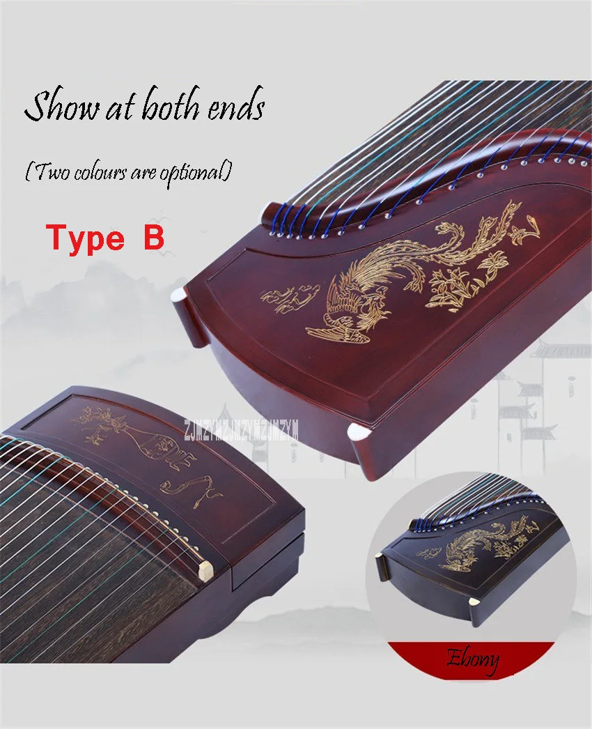 Guzheng Инструмент золотой порошок гравировка и печать Профессиональный 21 струнный специальный инструмент для выполнения ZYG-116