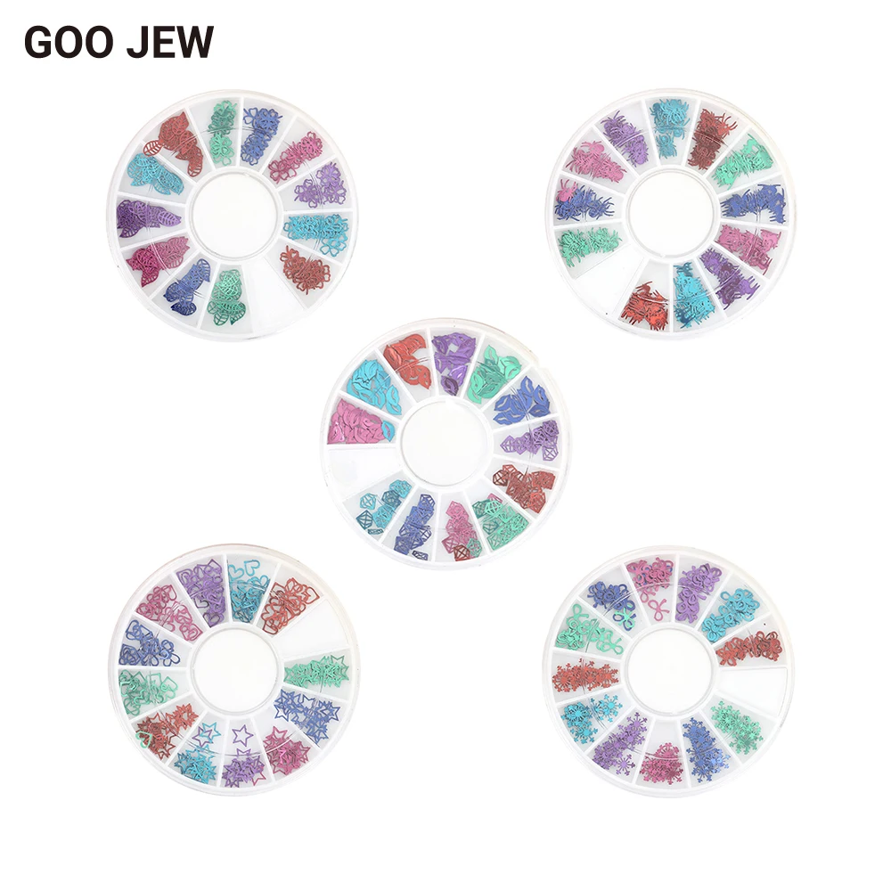 

GOO JEW Красочные металлические листья для дизайна ногтей, украшения «сделай сам», ювелирные изделия, аксессуары для женщин, модная форма цвет...