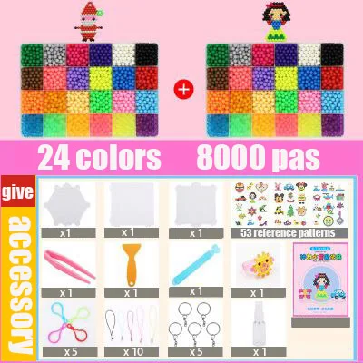 8000pas 8000 Pas Diy магические шарики с водяным туманом, игрушки для детей, формы в виде животного, ручная работа, головоломка, детские развивающие игрушки, подарок на день рождения - Цвет: 8000pas
