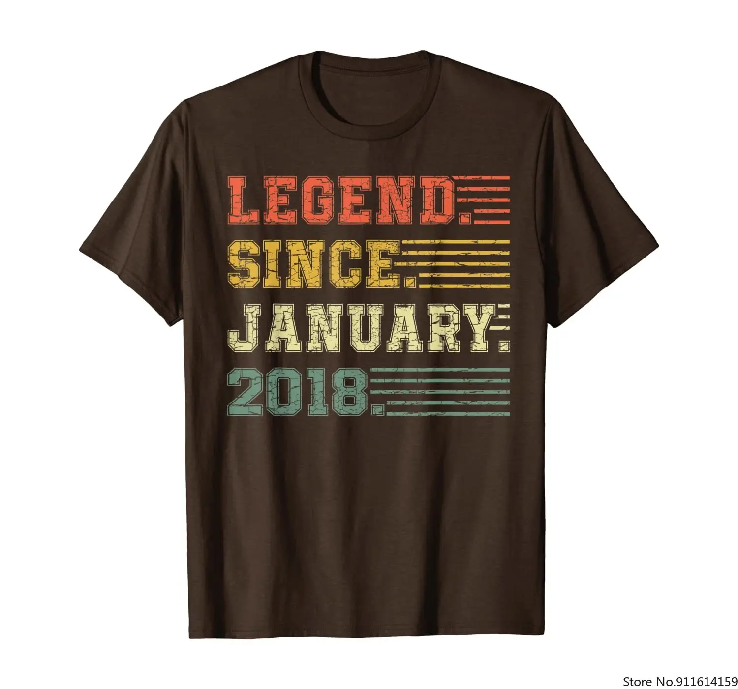 Винтажная Ретро футболка Легенда с января 2018 года на день рождения 2 года|Мужские