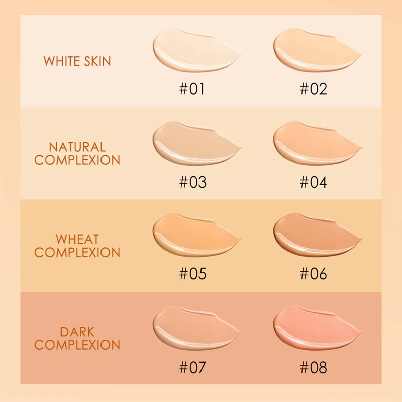 

Foundation Makeup Concealer Natural BB Cream Long Lasting Moisturizing Waterproof Oil Control Cover Pores 8 Colors for All Skins