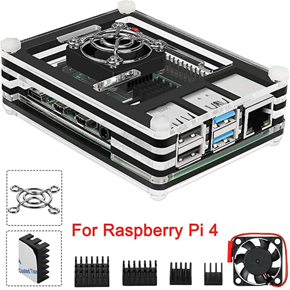 Набор 9 Слои акриловый чехол для Raspberry Pi 4 прозрачный в форме раковины с
