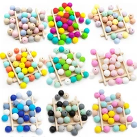 cute idea 100pcs 9mm silicone loose teether beads baby toy teething chew bpa free food grade diy jewelry peral necklace making
