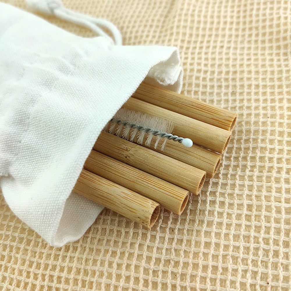 7 шт./компл. натуральная многоразовая зеленая бамбуковая солома Экологически