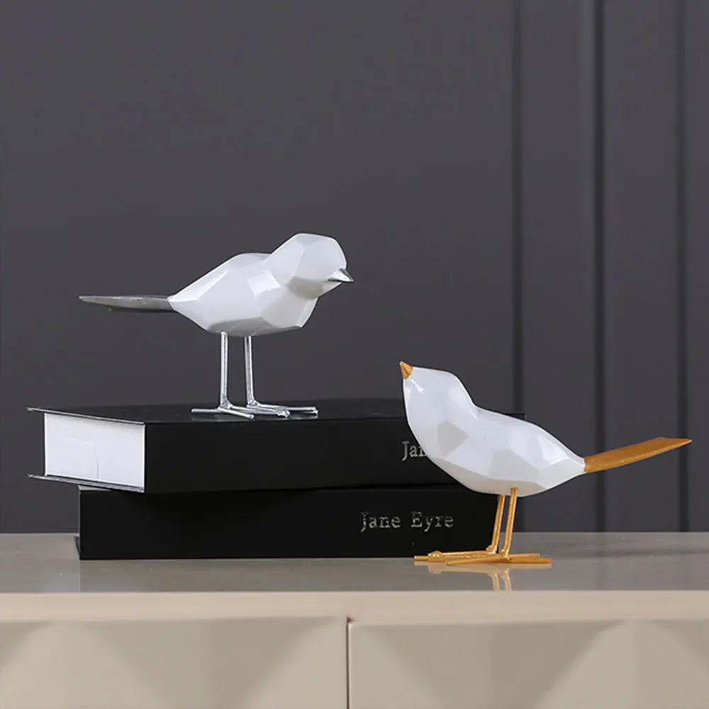 Nordic Minimalist Resin Bird Figurine Simulation White Modern Home Furnishing Decor Craft for Christmas Office 1 | Дом и сад