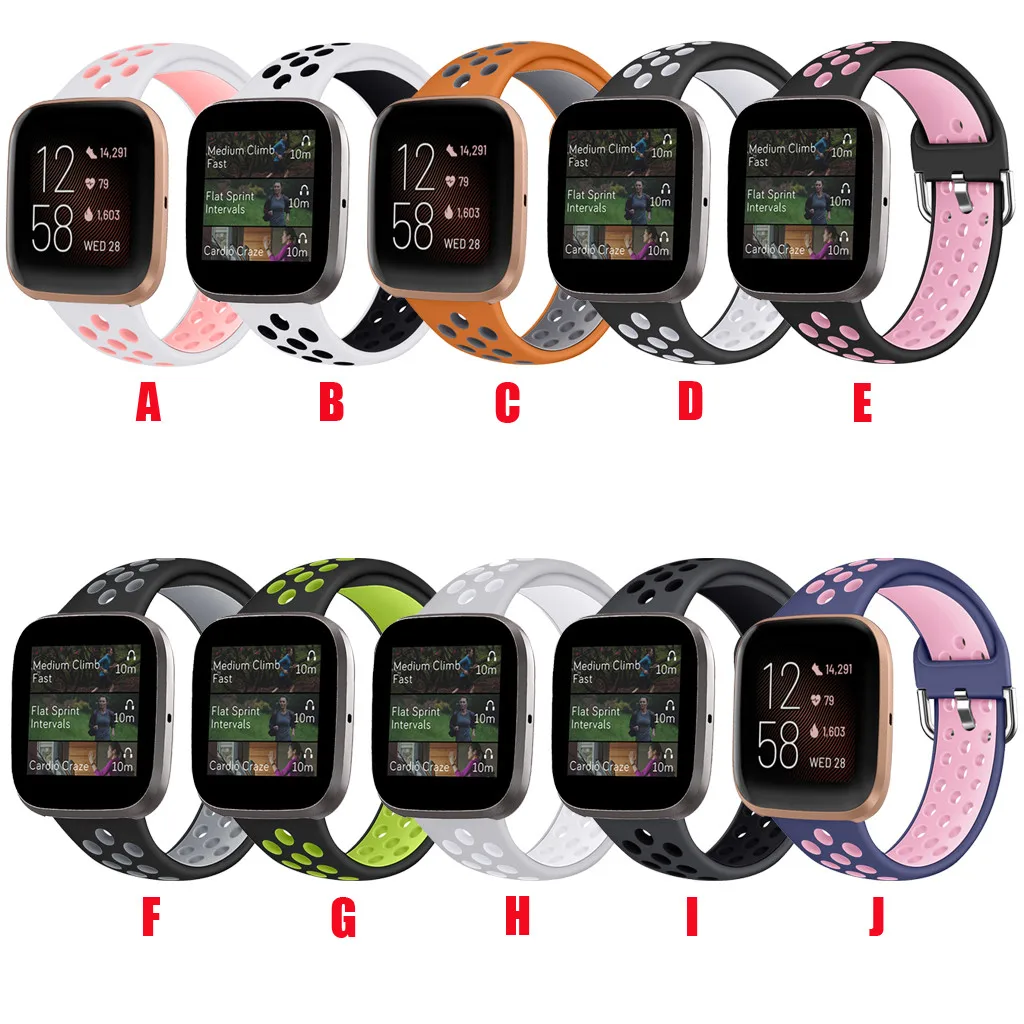 Ремешок силиконовый для смарт часов Fitbit Versa 2 сменный спортивный браслет с