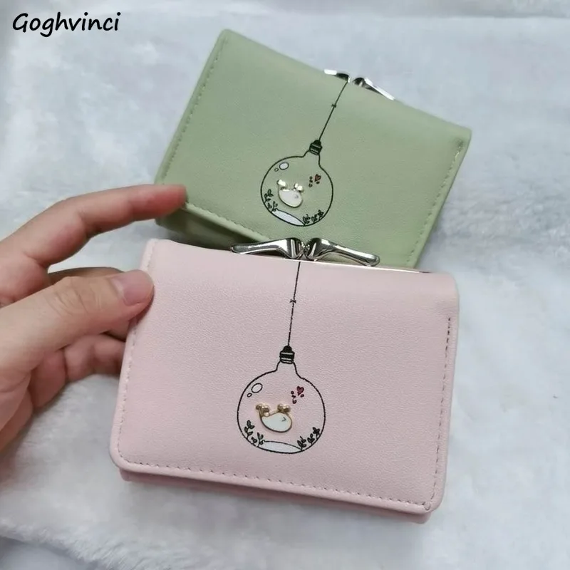 

Футляр для карт женский с принтом модный простой ретро из искусственной кожи Студенческая короткая сумка для денег Harajuku Ulzzang портативный с ...