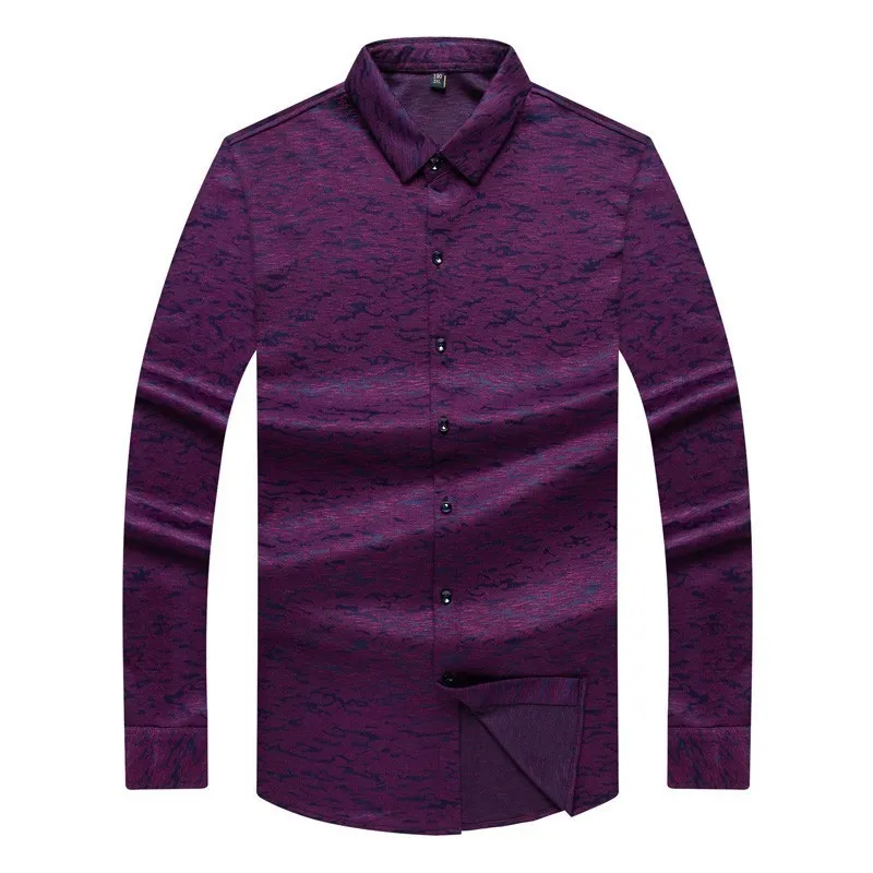 

plus size 8XL 7XL 6X Men Printed Shirts New Mens Dress Shirts Long Sleeve Slim Casual Blue red Social Male Clothes Chemise Homme