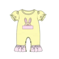 embroidery rabbit 2022 new baby girls suit for kids fashion cartoon clothes romper newborn infant short sleeve jumpsuit 0 3t