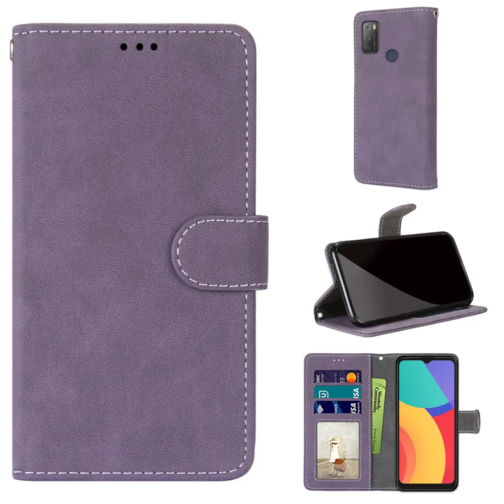 

Sunjolly for Alcatel 3L 1S 1L 2021 1SE 3X 1S 3L 1B 1A 2020 3X 2019 3V Flip Wallet PU Phone Leather Case Cover coque capa