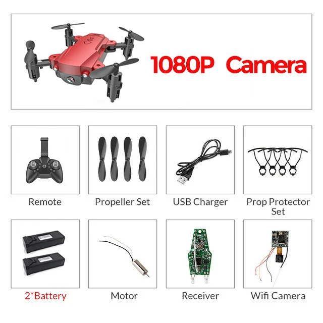 RC WiFi FPV дроны 4K широкоугольная камера RC вертолет 1080P HD камера Квадрокоптер самолет Квадрокоптер воздушная видео VS M69G E58 - Цвет: Red 1080P 2B