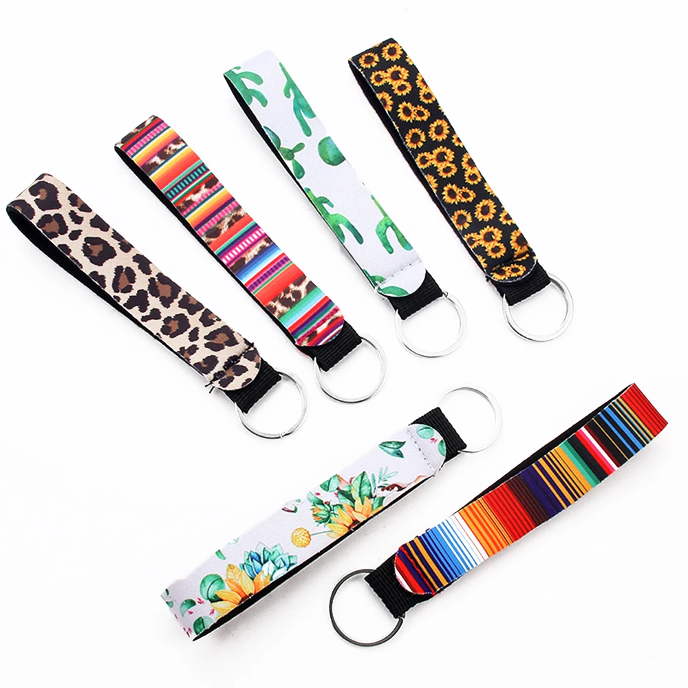 Цветочный узор тканевый брелок Группы Брелок-шнур для женщин чехол телефона