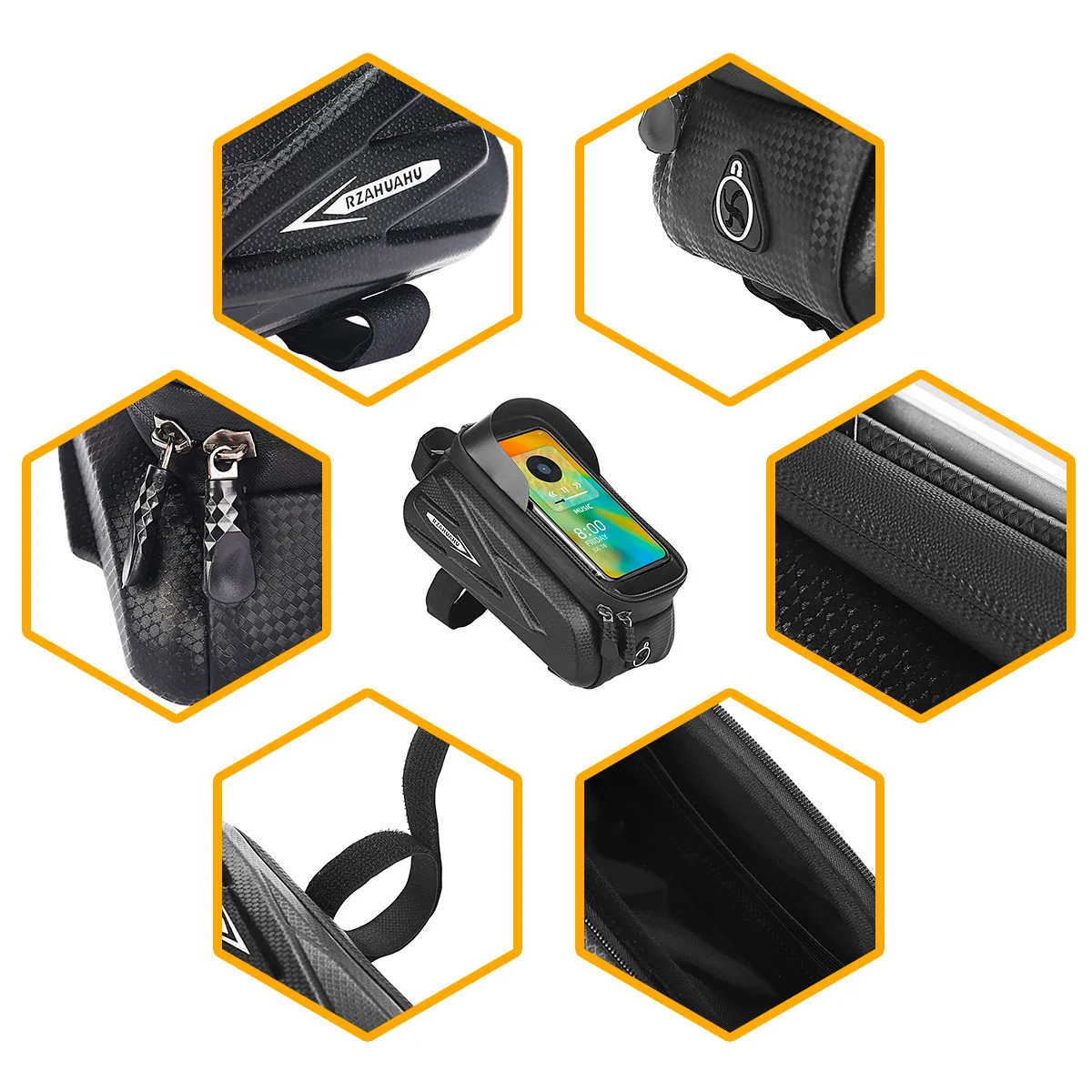 bicycle bag front frame mtb bike bag waterproof touch screen top tube 5 7 2 inch phone bag case cycling accessories free global shipping