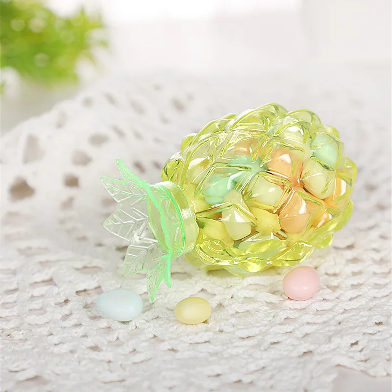 12Pcs Pineapple Shaped Candy Box Plastic Fruit Sugar Container Baby Shower Birthday Wedding Favor Gift | Дом и сад