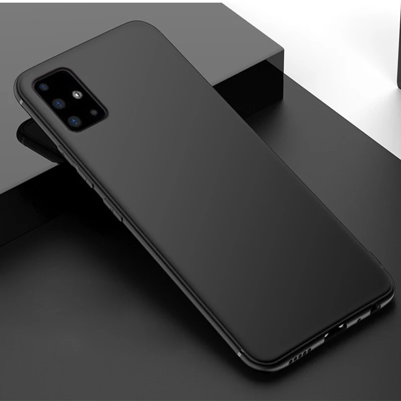 Чехол для Samsung Galaxy A51 ультратонкий черный матовый Мягкий чехол из ТПУ с защитой от