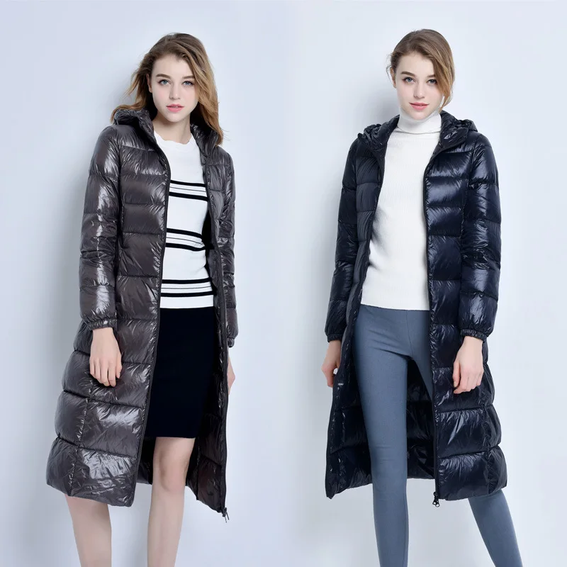 Winter 2020 Hooded New Long Coat Female Puffer Jacket Duck Down Jackets for Women Parka KJ2702
