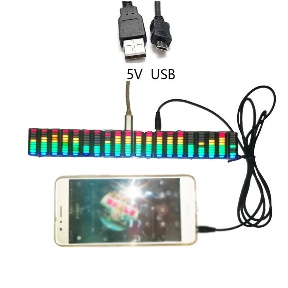 Светодиодный музыкальный стереофонический VU измеритель анализатор спектра 20