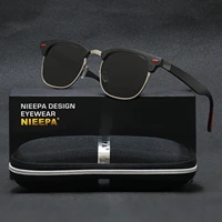 classic retro rivet polarized sunglasses men women tr90 legs lighter design female male fashion sun glasses 100 uv protection