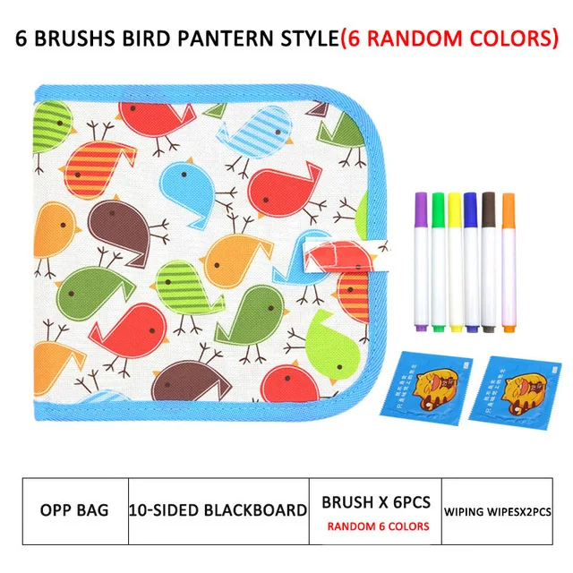 B 10 side 6 pen Портативная доска для рисования, детские развивающие игрушки, раскраска, доска "сделай сам", доска для рисования с волшебной ручкой - Цвет: B 10 side 6 pen