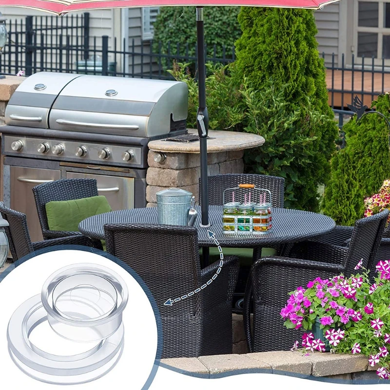 Patio Parasol Umbrella Hole Ring Plug Set Table Cover Insert for Cafe Bar Terraces 2-Inch (Transparent) | Строительство и ремонт