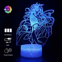16 color 3d night light acrylic unicorn led anime gift for kids bedroom decor nightlight touch sensor rgb colorful light lamp