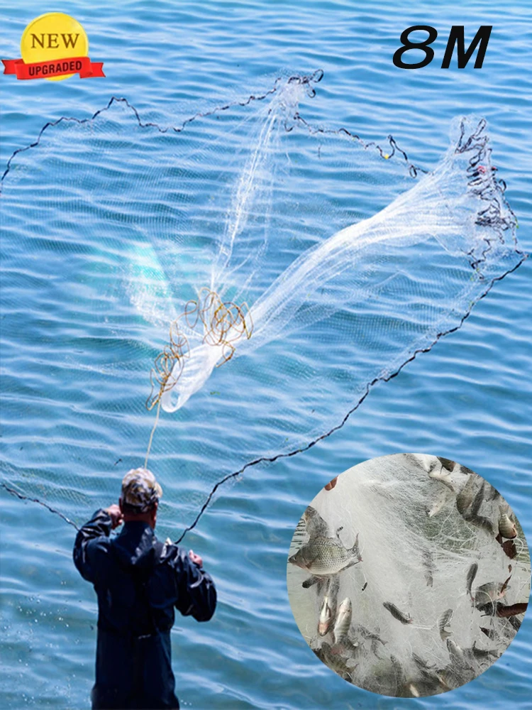 

Single Layer Hand Throw Fishing Net Nylon Durable Fish Trap Network Monofilament Gill Net Crucian Outdoor Carp Fishing Tackle