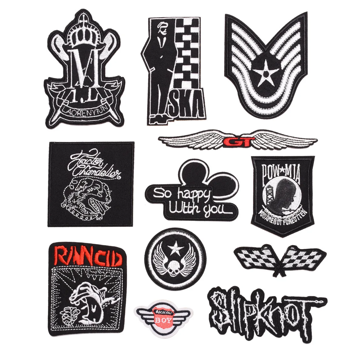 

Punk Hip Hop Rock SKA Embroidered Cloth Sticker Diablo Series Skull Wings Angel Adhesive Ironing Patch Clothes Hat Jacket Decor