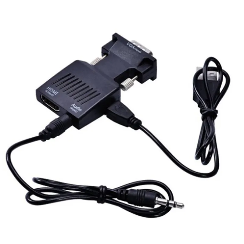 

Male to -compatible Female 1080P Video Converter with Audio Power Cable VGA to -compatible Adapter Converter VGA