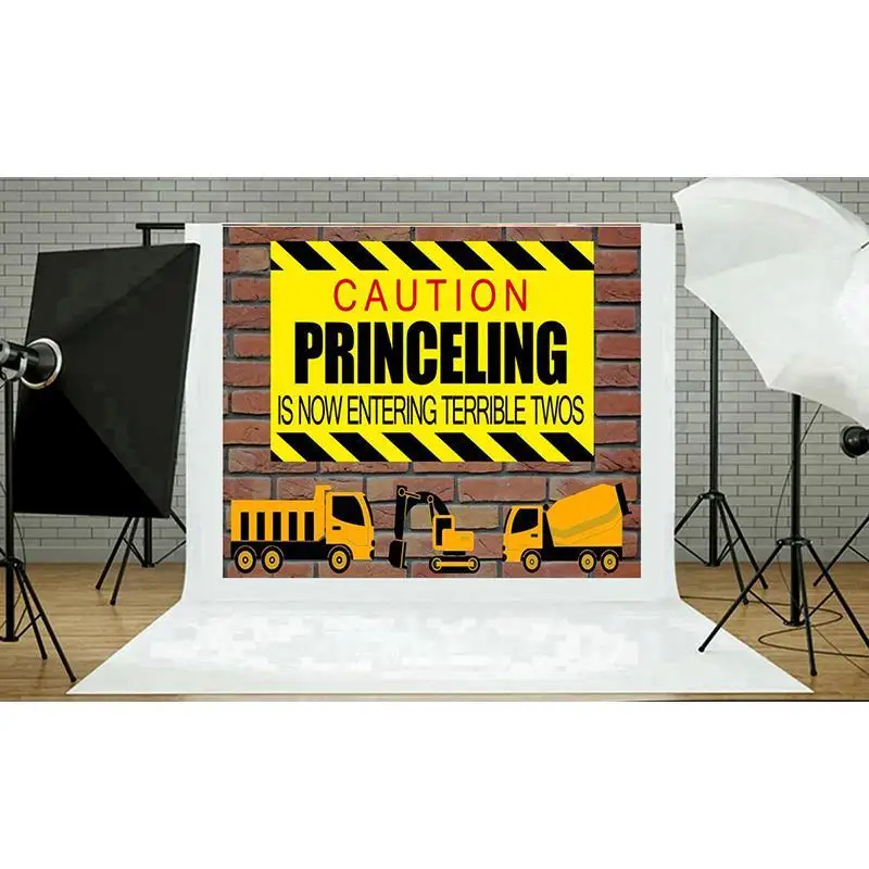 Construction Theme Birthday Party Photography Backdrop Builder Dump Truck Background Decorations Props Photo Studio Props Vinyl