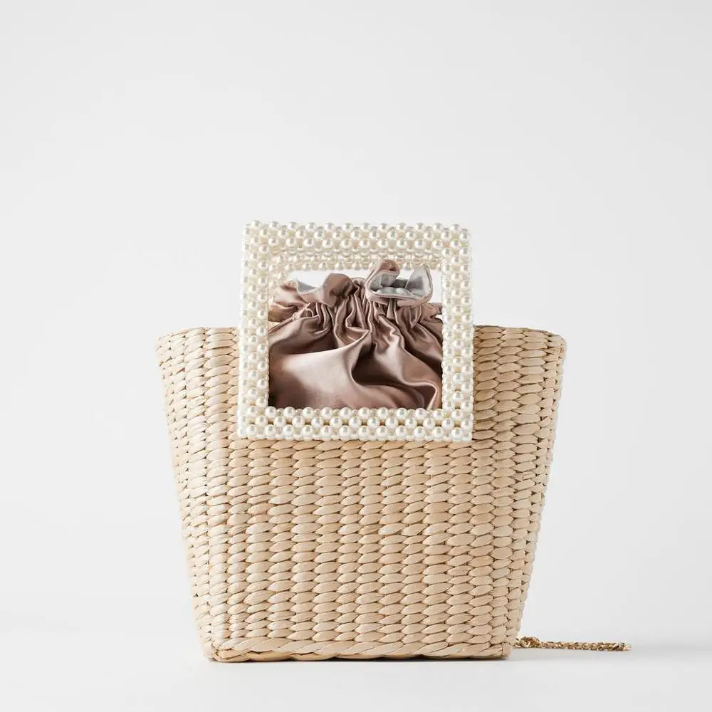 Летняя Пляжная сумка ручной работы из ротанга на плечо элегантная женская