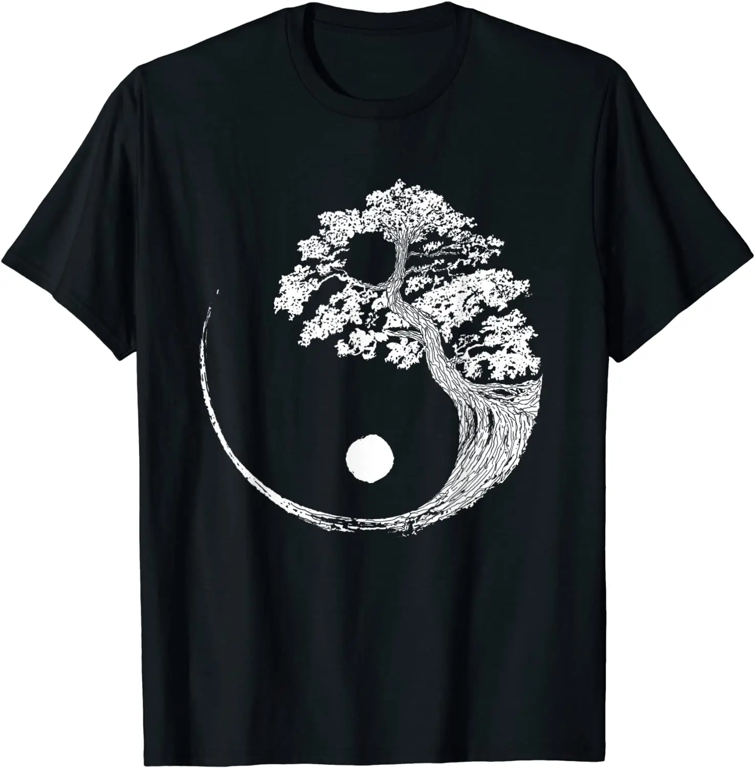 

2021 Summer Men T-shirt Yin Yang Bonsai Tree Japanese Buddhist Zen Printing Graphic T-shirts High Quality O-neck Men Clothing