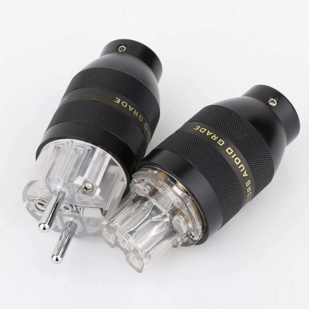 

Yter Pair Hi End Audio Rhodium Plated EU Power Plug Connector+IEC Female Plug