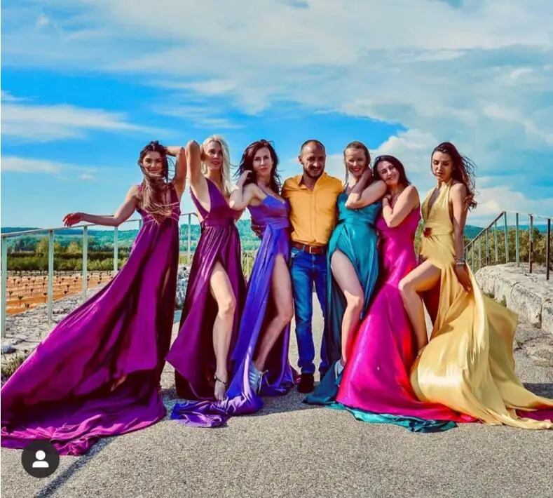 Вечернее платье с большим шлейфом vestido longo красные длинные вечерние платья с открытыми плечами robe de soiree торжественное платье с высоким разрезом