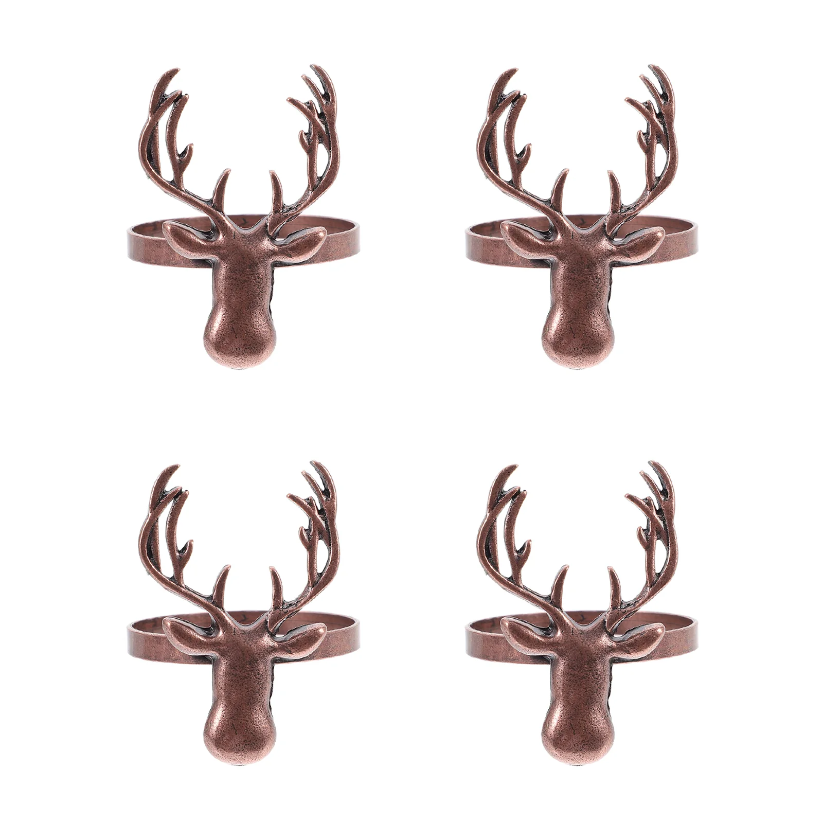

4Pcs Decorative Festival Themed Napkin Buckles Xmas Deer Head Decorations