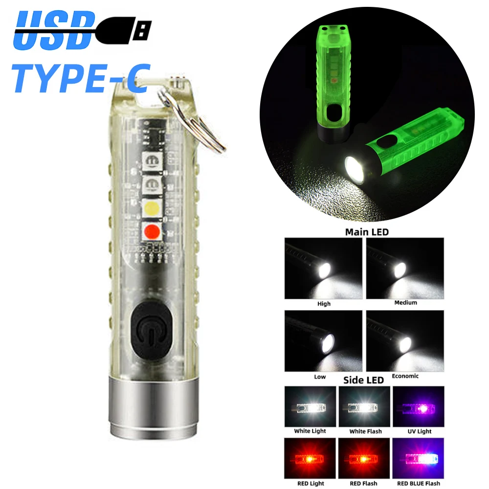 

Upgraded Luminous Version S11 Portable Mini SST20 LED Flashlight 11 Light Mode Tactical Keychain Multi-function Flashlight