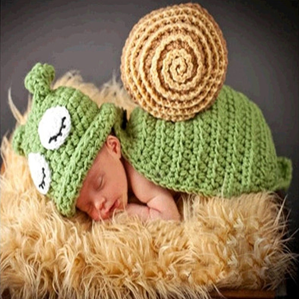 

Newborn Cute Snail Photography Props Baby Birthday Party Knit Costume Woolen Photo Clothes Suit 0-6 Months