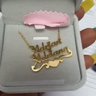 Женское Ожерелье с сердечком на заказ, персонализированные ожерелья с двойным именем, подарки ручной работы, свадебные украшения