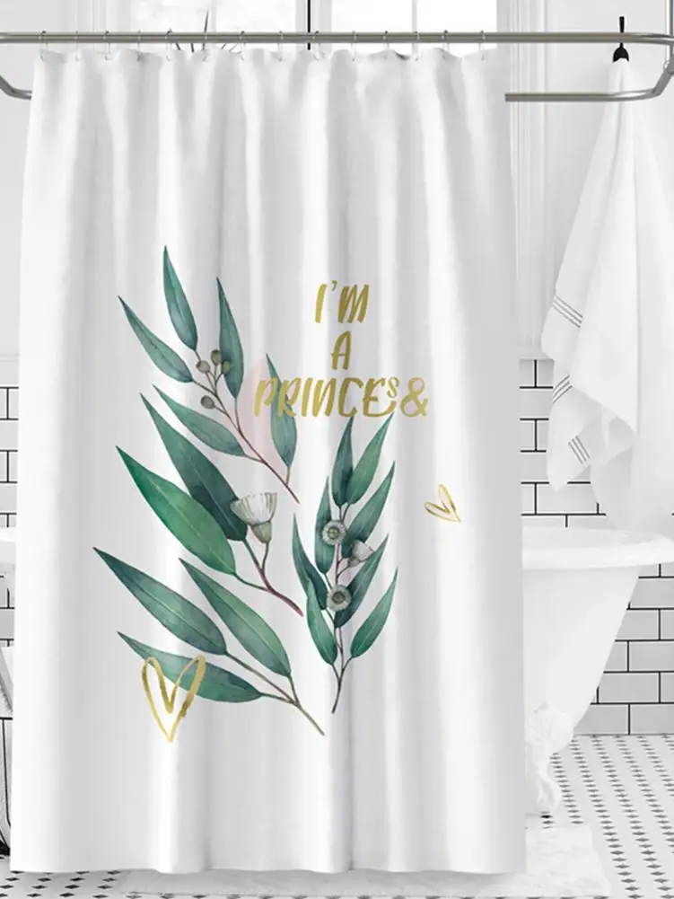 

Shower Curtain Set Waterproof Moldproof Green Plant Curtains With Plastic Hooks Bathroom Accessories 180 x 180cm